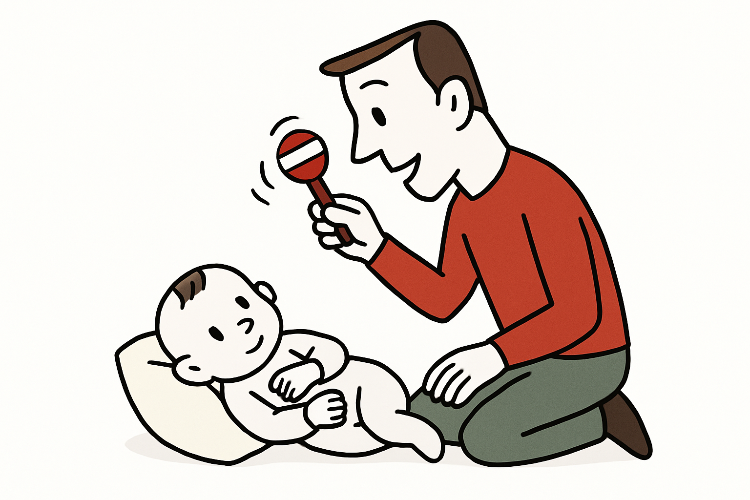 쿠션 측면 지지 놀이 일러스트