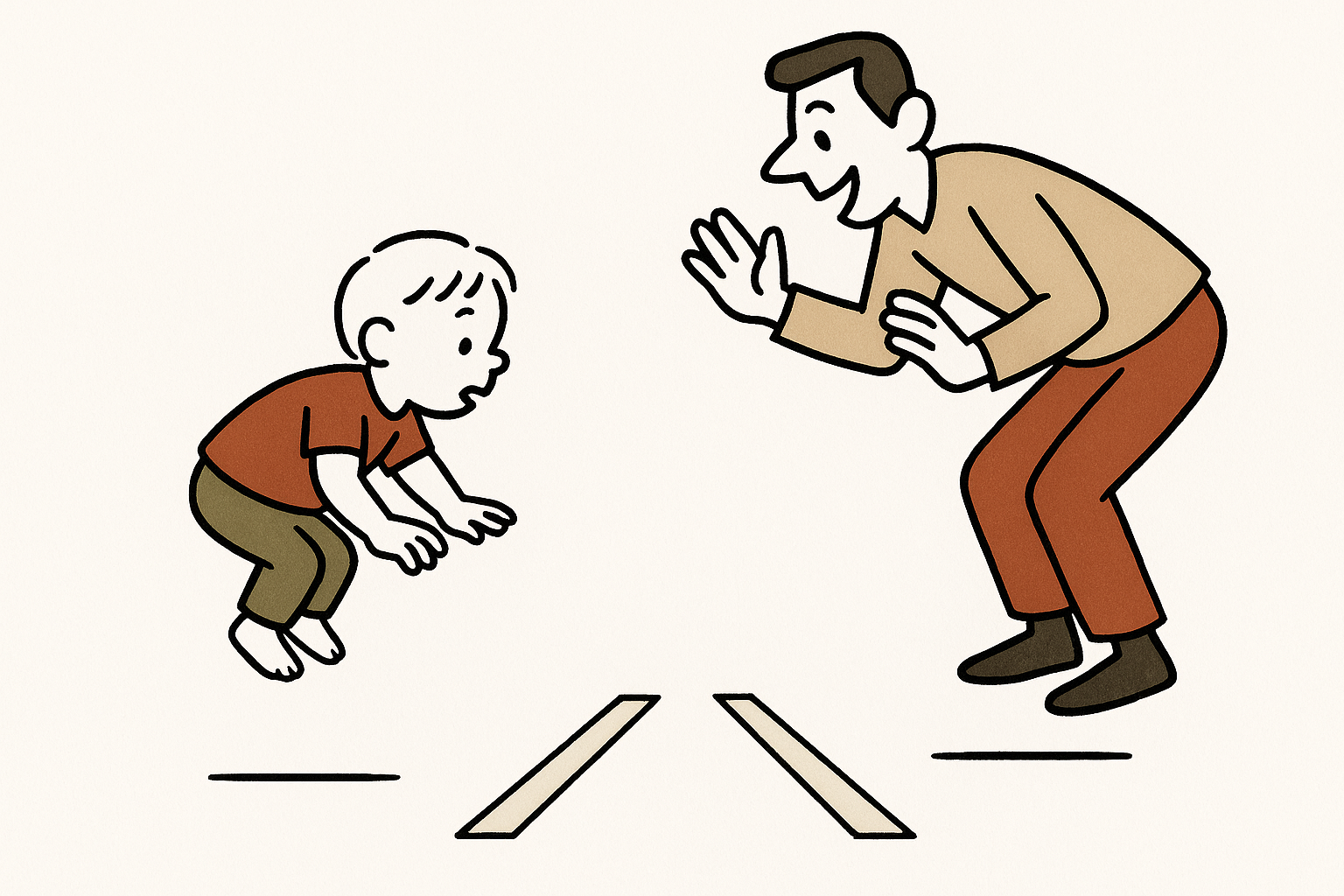 마스킹 테이프 점프 놀이 일러스트