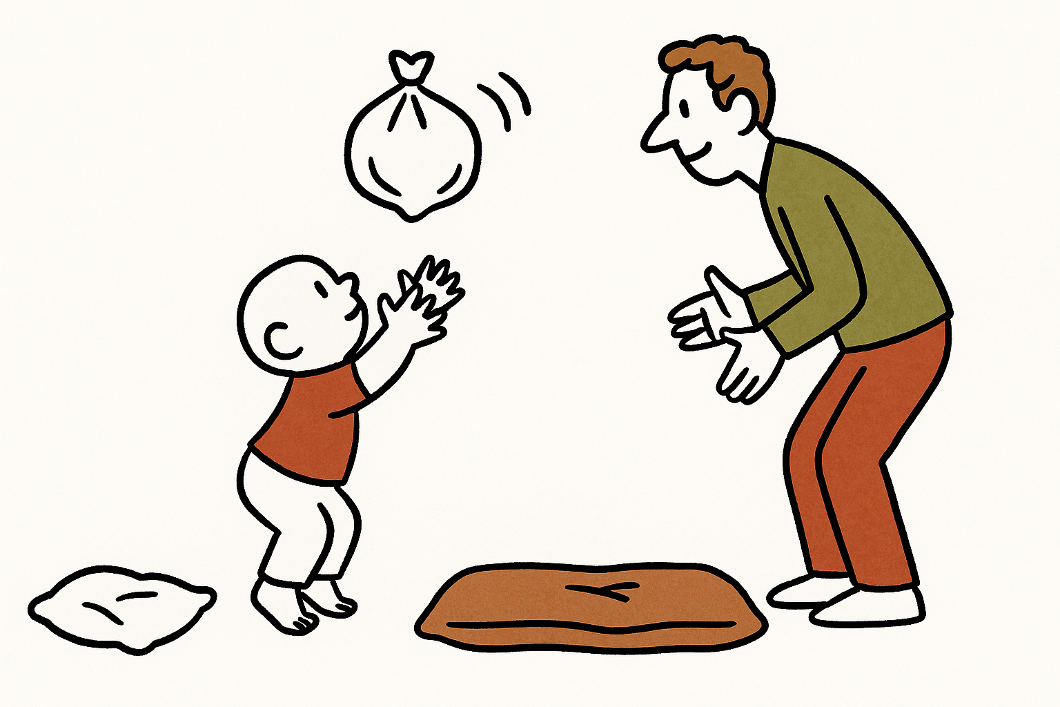 봉지 배구 놀이 일러스트