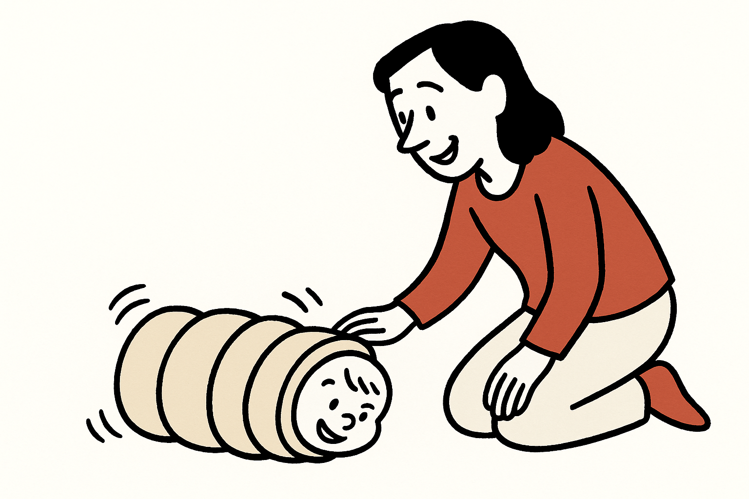 이불 김밥 탈출 놀이 일러스트