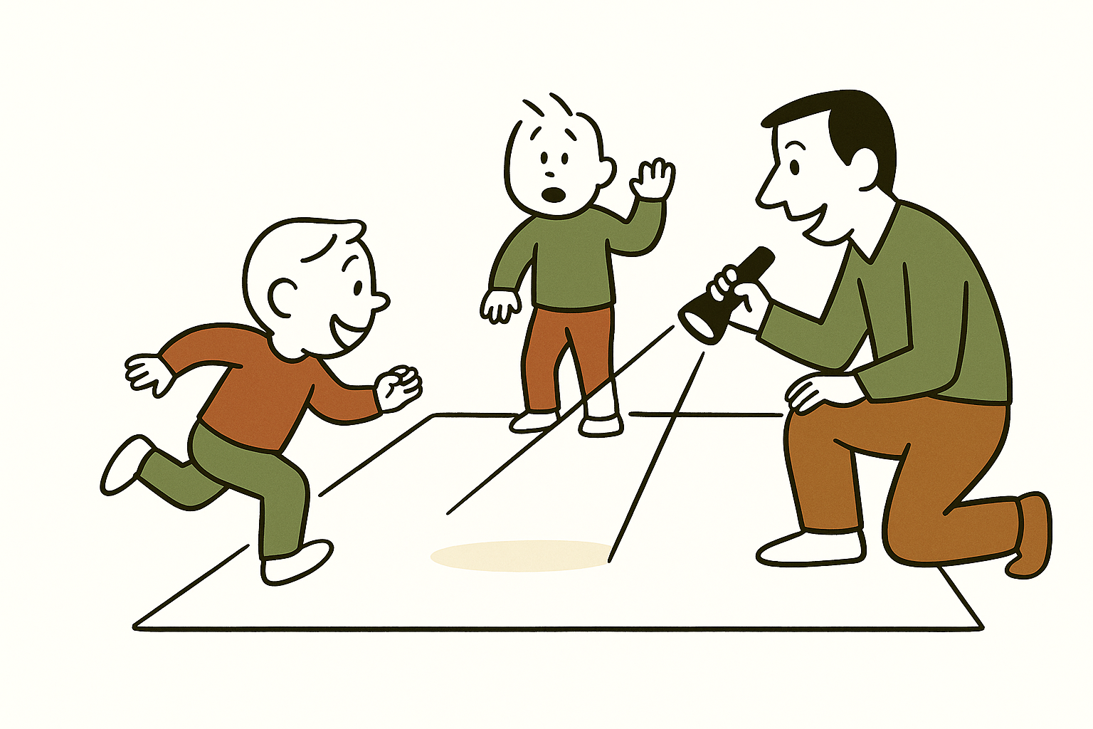 스포트라이트 얼음땡 놀이 일러스트